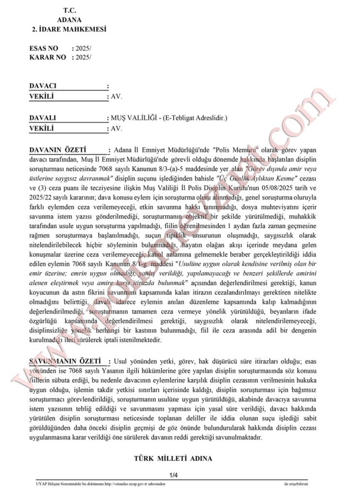 görev dışında amire saygısız davranmak