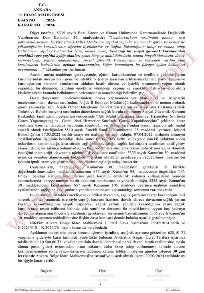 Adi Malul olarak emekli olan polis memurunun mesleğe dönmesi. 5 adi malul polisin mesleğe dönmesi malulen emekli edilen polisin mesleğe dönüşü