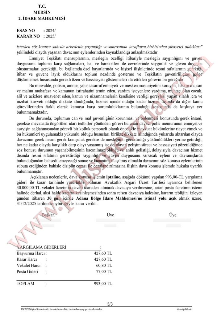 görev dışında kavga hizmet dışında