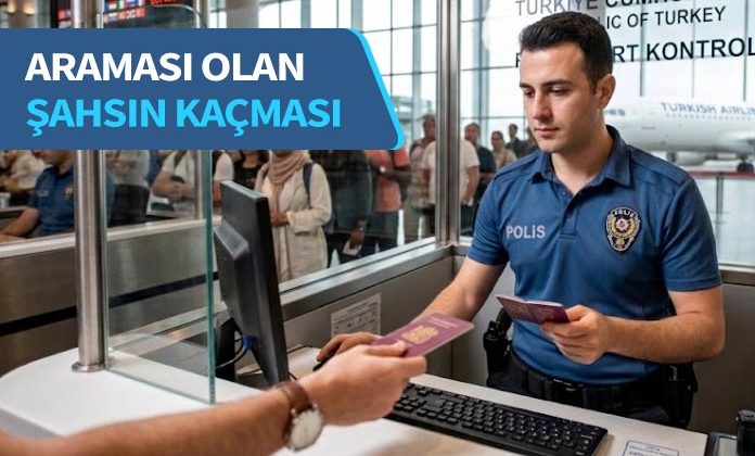 Havalimanında çalışan polisin aranması olan şahsın kaçmasına neden olması.