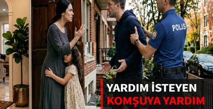 Yardım isteyen kadın komşusuna yardım eden polis memuruna disiplin cezası. Kavga eden polis.