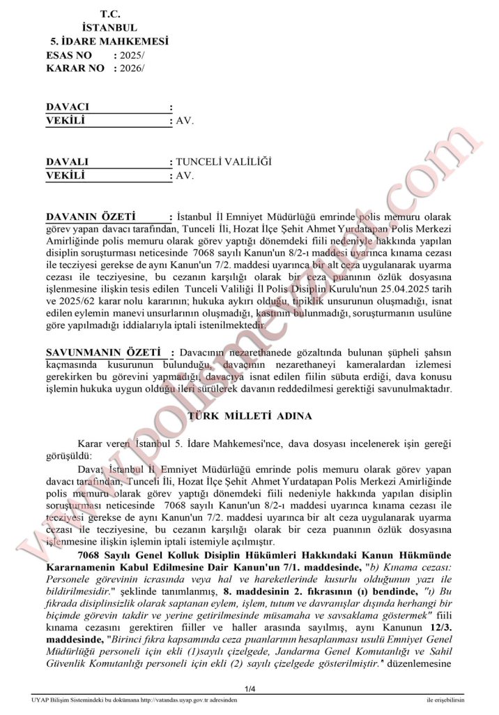 Şüpheli şahsın nezarethaneden kaçması nedeniyle polise disiplin cezası. 6 nezarethaneden şahsın kaçması polise ceza