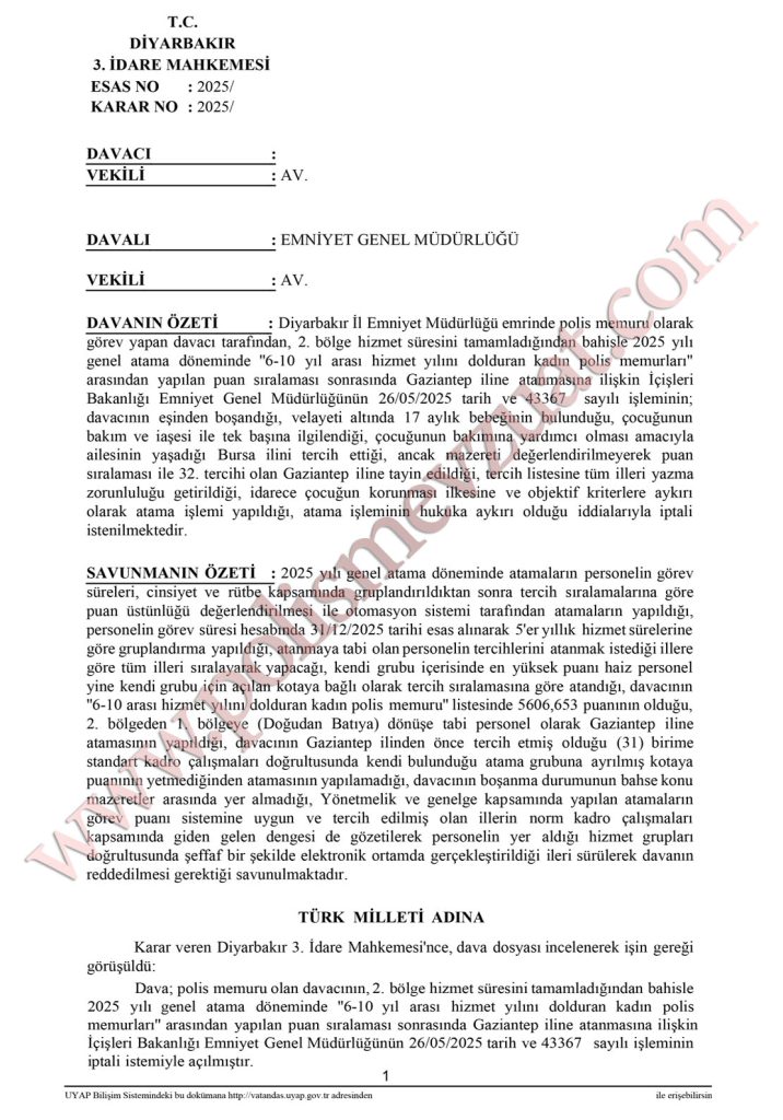 polis genel atama puan davası