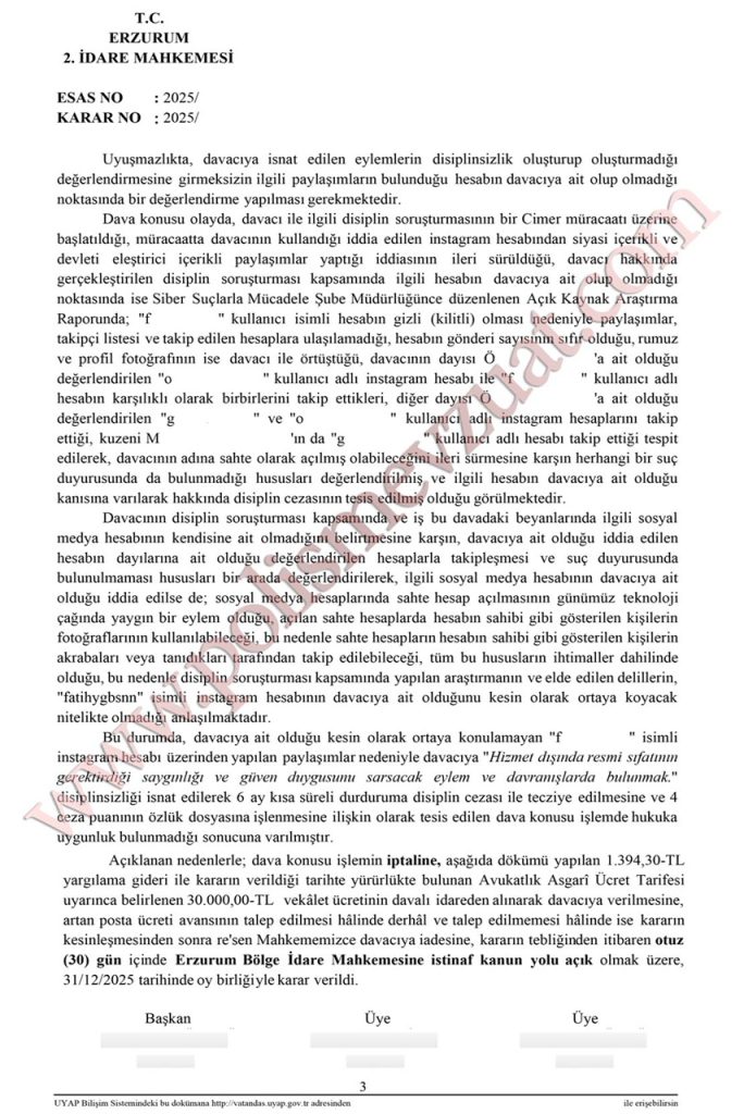 sosyal medyada siyasi paylaşım yapan memura ceza