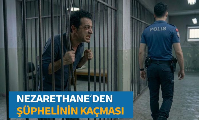Şüpheli şahsın nezarethaneden kaçması nedeniyle polise disiplin cezası.