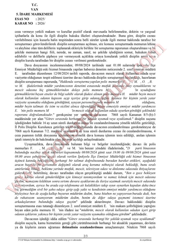 Görevde uyumak veya uyuklamaktan polise ceza. Mescitte uyumak iddiası. 6 görevde uyumak veya uyuklamaktan polise ceza mescitte uyuyan polis
