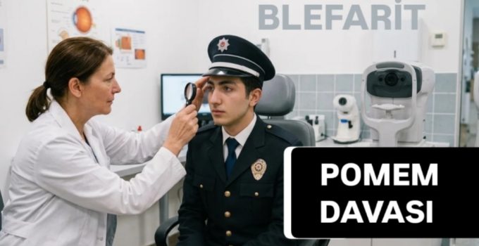 Kronik blefarit tanısı nedeniyle POMEM’den ilişik kesilmesi.