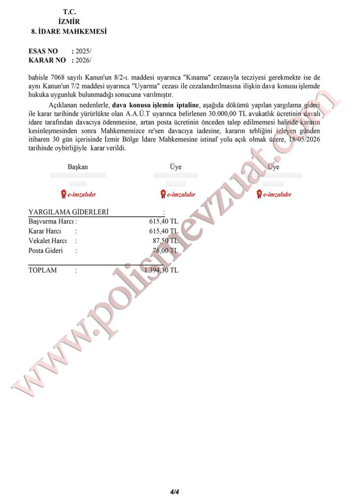 Anonsa cevap vermeyen bekciye verilen disiplin cezasının iptali. 9 bekçiye görevi savsaklama dan ceza