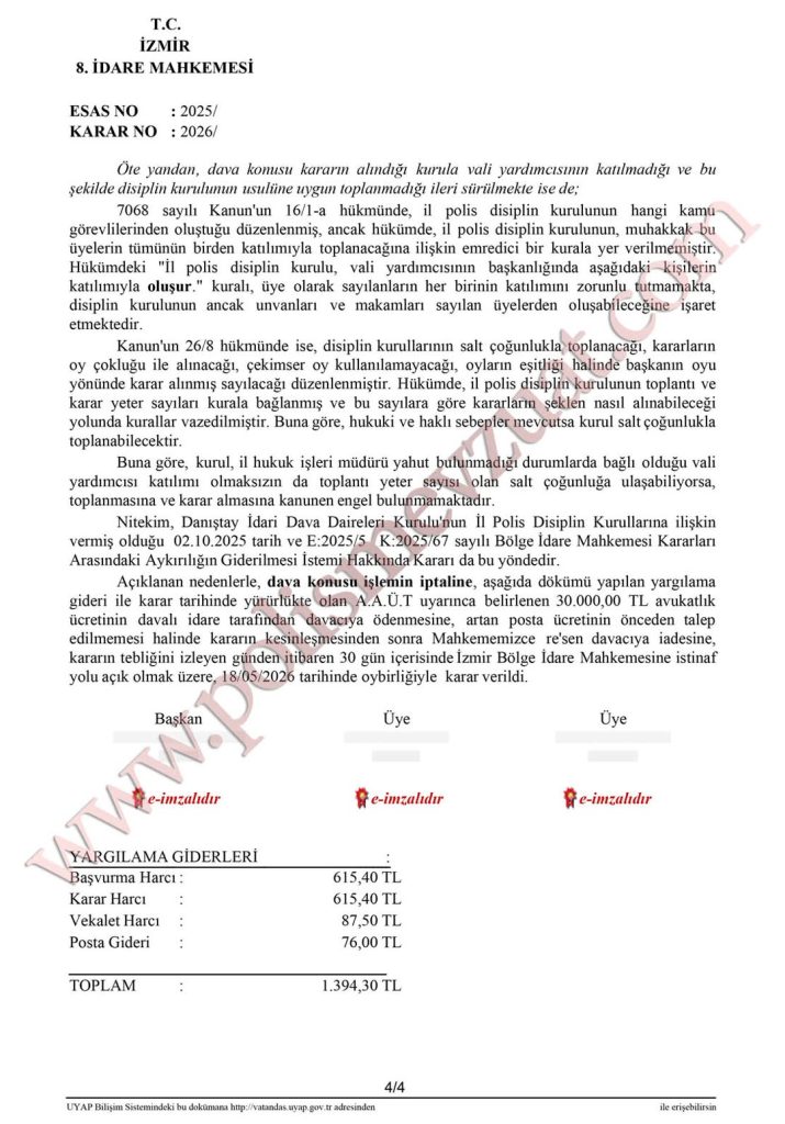 Görev yerini terkten çarşı ve mahalle bekçisine cezanın iptali. 9 görev yerini terkten bekçiye cezanın iptali