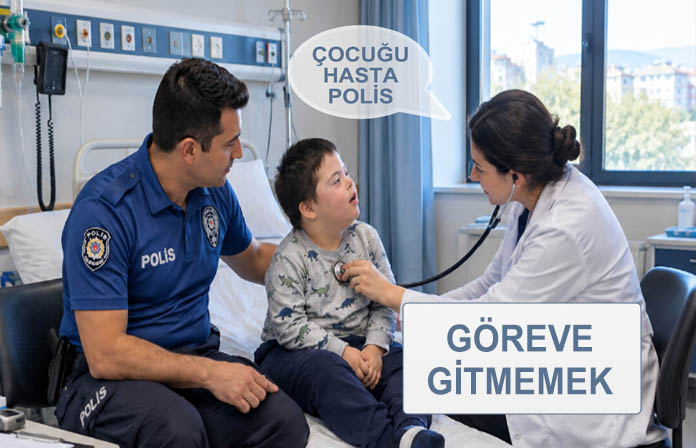 Çocuğunun hastalığı nedeniyle 24 saate kadar göreve gelmemekten verilen cezanın İPTALİ.