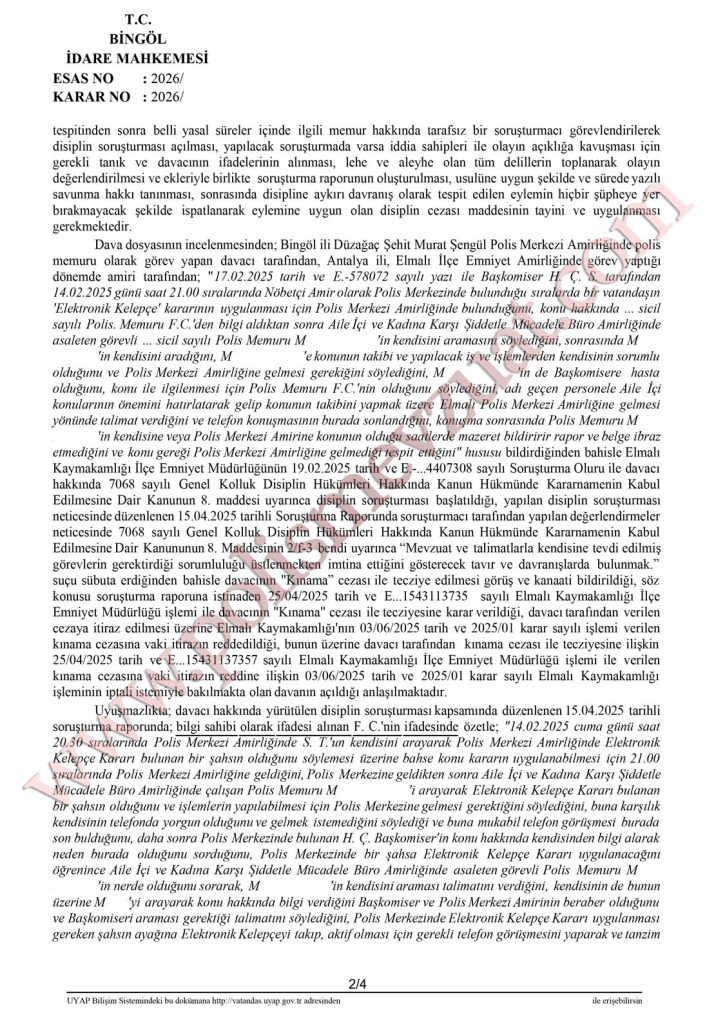 Mesai saatleri dışında göreve çağırılan ve göreve gitmeyen polise verilen cezanın iptali. 7 mesai saatleri dışında göreve çağırılan ama göreve gitmeyen polise verilen disiplin cezasının iptali