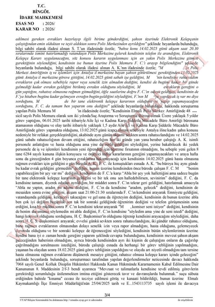 Mesai saatleri dışında göreve çağırılan ve göreve gitmeyen polise verilen cezanın iptali. 8 mesai bittikten sonra göreve çağırılan ama göreve gelmeyen icapçı polise verilen disiplin cezasının iptali