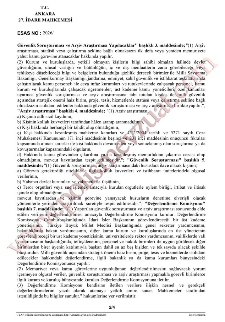 Güvenlik soruşturması olumsuz olan uzman erbaşın davası. 7 uzman erbaş güvenlik soruşturması davası emsal kararı